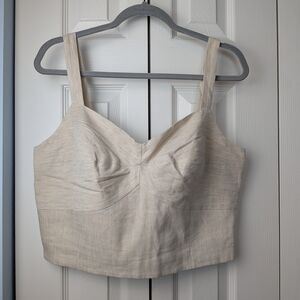 BCBGMaxAzria Beige Textured Crop Top